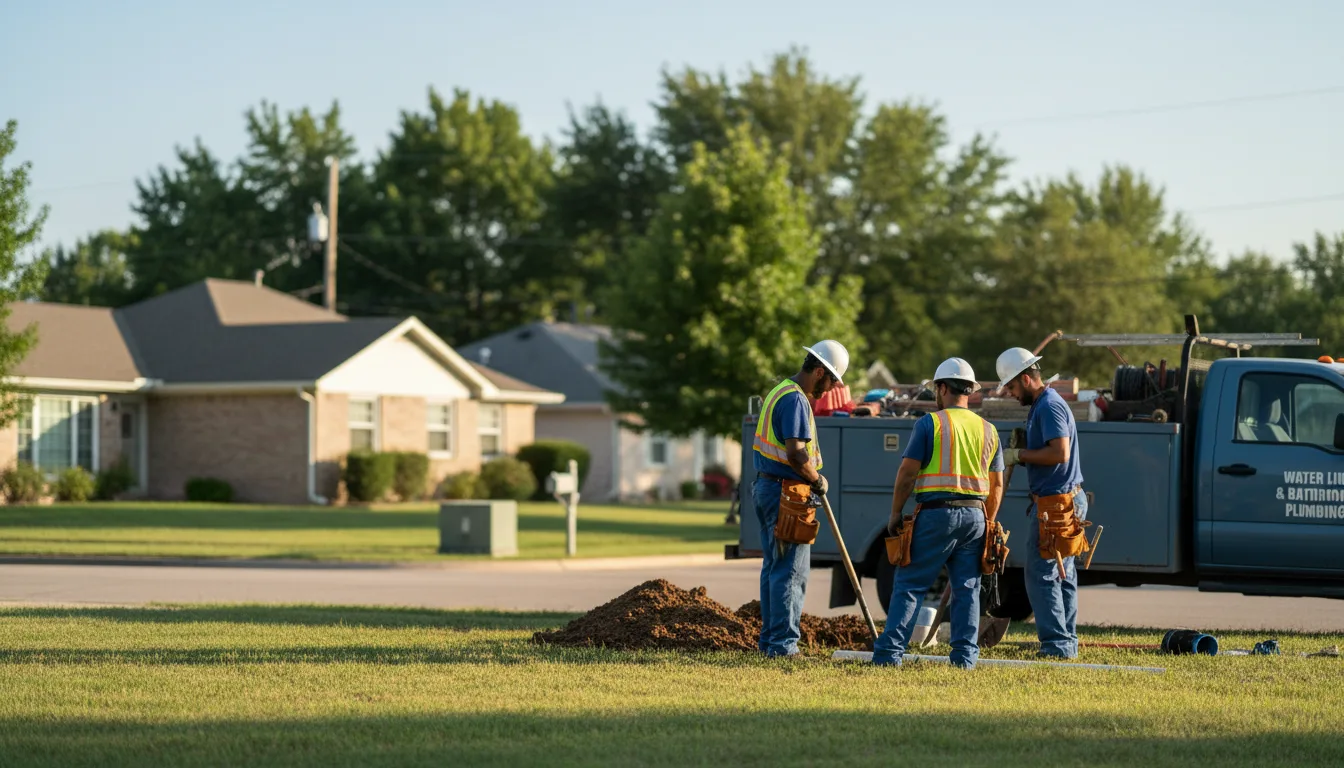 Residential water line and bathroom plumbing service in Springtown, TX